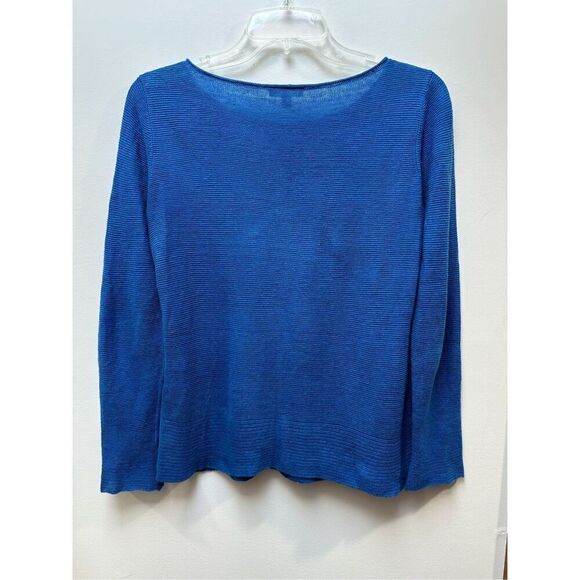 Eileen Fisher 100% organic linen women’s blue sweater size XXS. #8-1681 - Picture 6 of 6